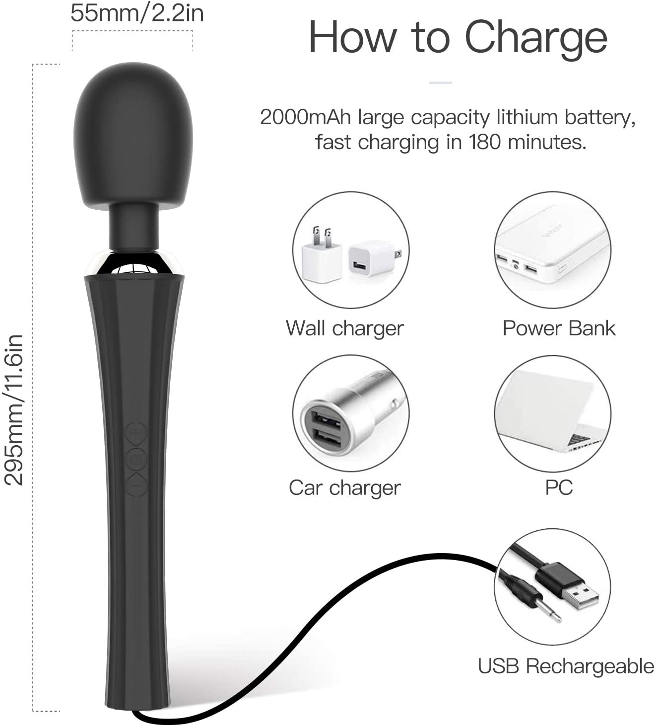 Cordless High-Power Wand Massager