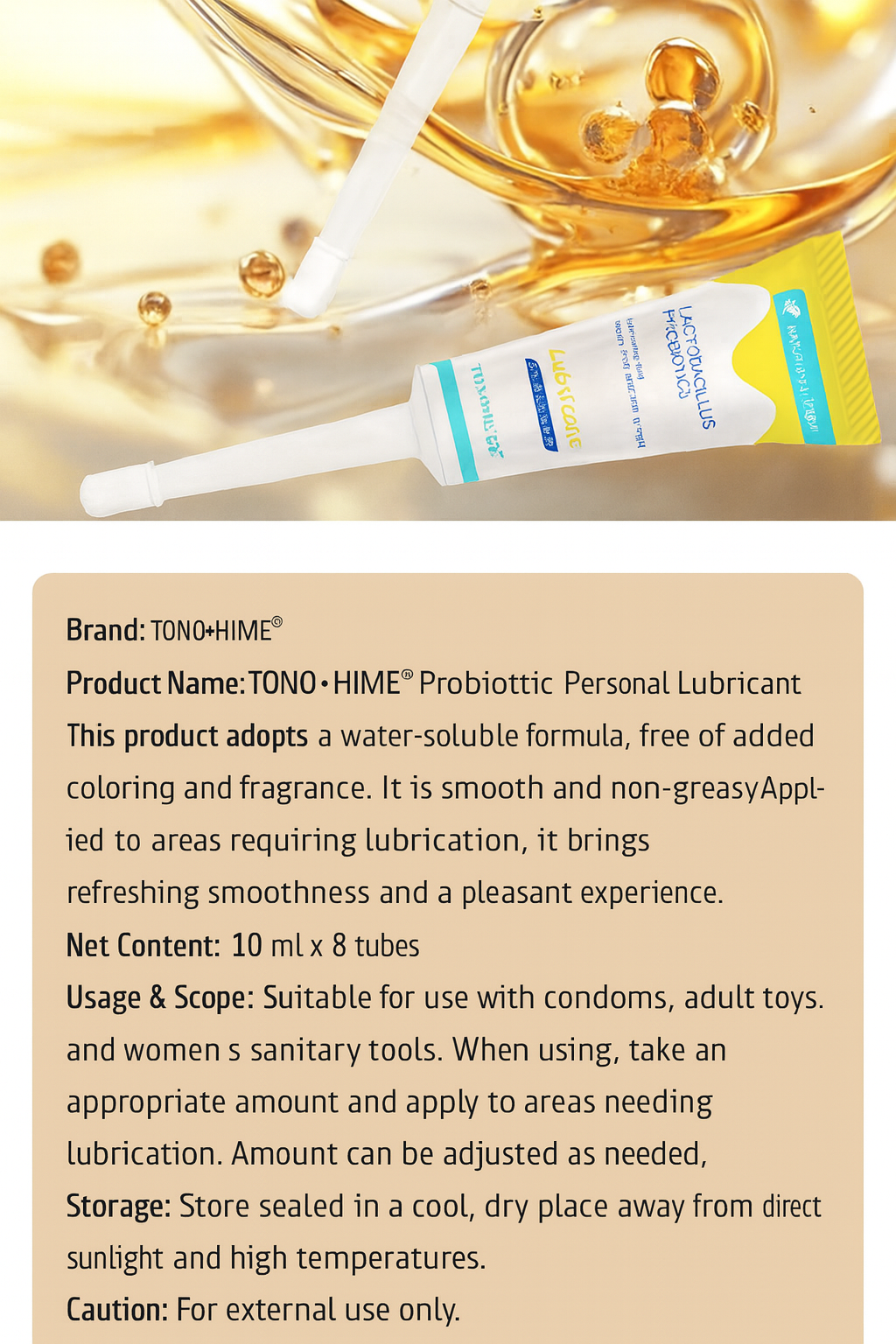 TONOHIME Injectable Probiotic Personal Lubricant