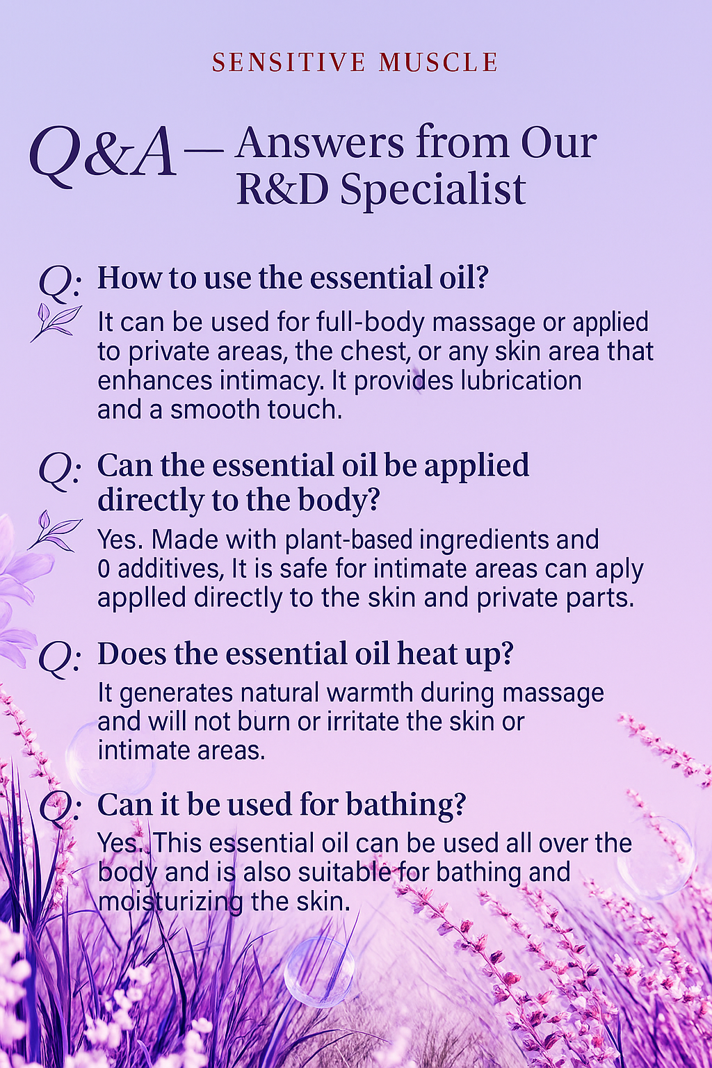 Personal Lubricant Massage oil for Men and Women, Erotic Massage, Back Massage