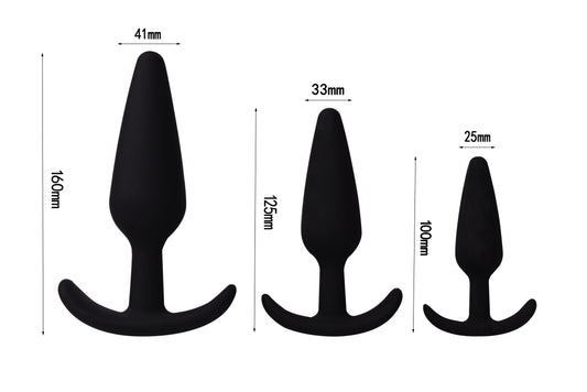 3 Silicone Butt Plugs Training Set for Beginners