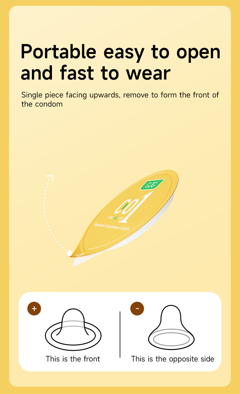 CJG  Non-Latex Condoms, Waterborne Polyurethane Condoms, 56mm Large Size, Ultra-Thin (0.01mm)