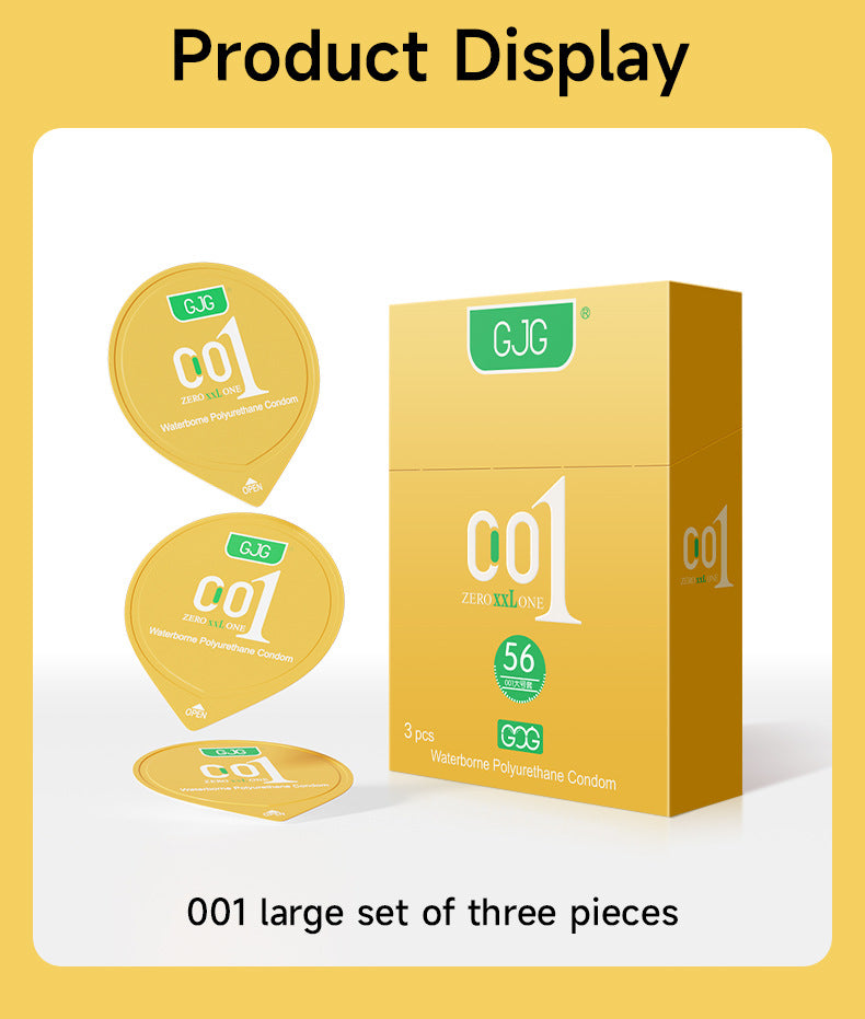 CJG  Non-Latex Condoms, Waterborne Polyurethane Condoms, 56mm Large Size, Ultra-Thin (0.01mm)