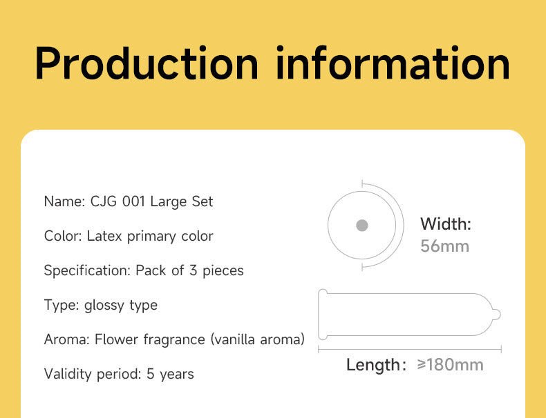 CJG  Non-Latex Condoms, Waterborne Polyurethane Condoms, 56mm Large Size, Ultra-Thin (0.01mm)