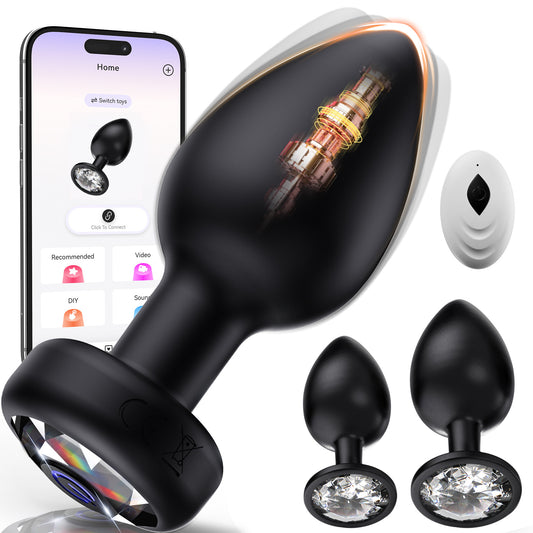 3PCS Silicone Anal Plugs With APP Remote Control