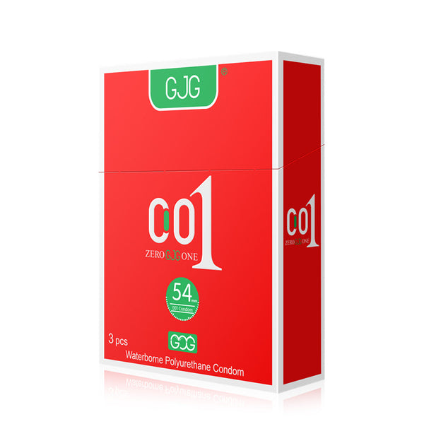 CJG Non-Latex Condoms, Waterborne Polyurethane Condoms, 54mm Medium Size, Ultra-Thin (0.01mm)