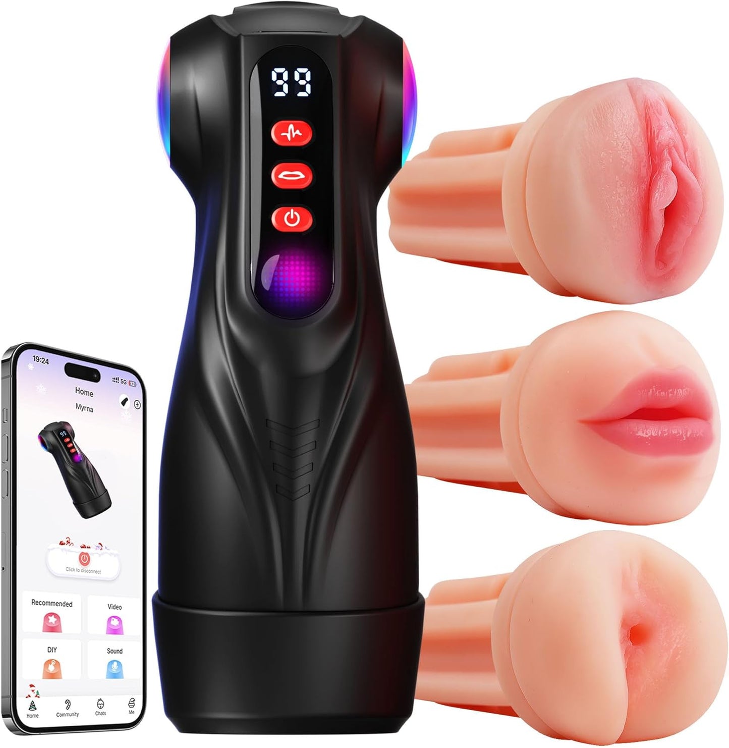 APP Control 3 Sleeves Sets AI Sync Pocket Pussy Penis Pump with 9 Sucking & 9 Vibrating