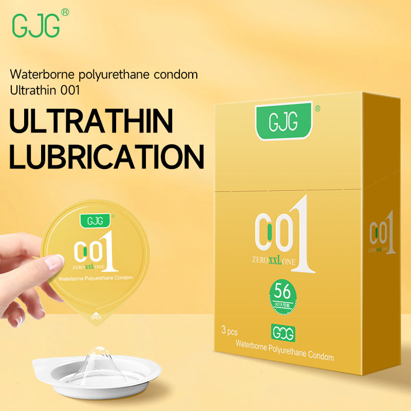 CJG  Non-Latex Condoms, Waterborne Polyurethane Condoms, 56mm Large Size, Ultra-Thin (0.01mm)