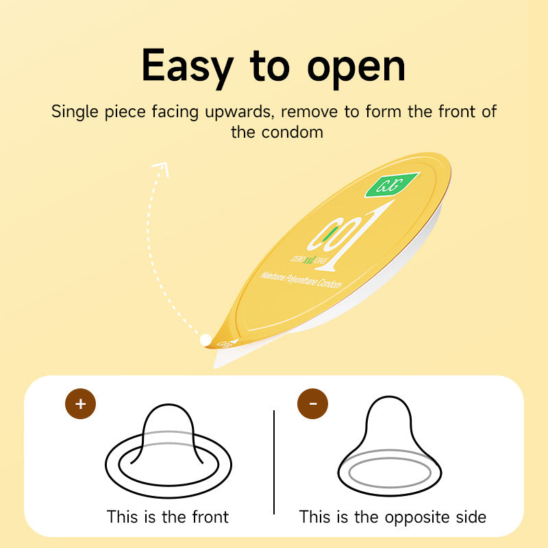 CJG  Non-Latex Condoms, Waterborne Polyurethane Condoms, 56mm Large Size, Ultra-Thin (0.01mm)