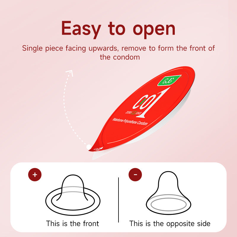 CJG Non-Latex Condoms, Waterborne Polyurethane Condoms, 54mm Medium Size, Ultra-Thin (0.01mm)