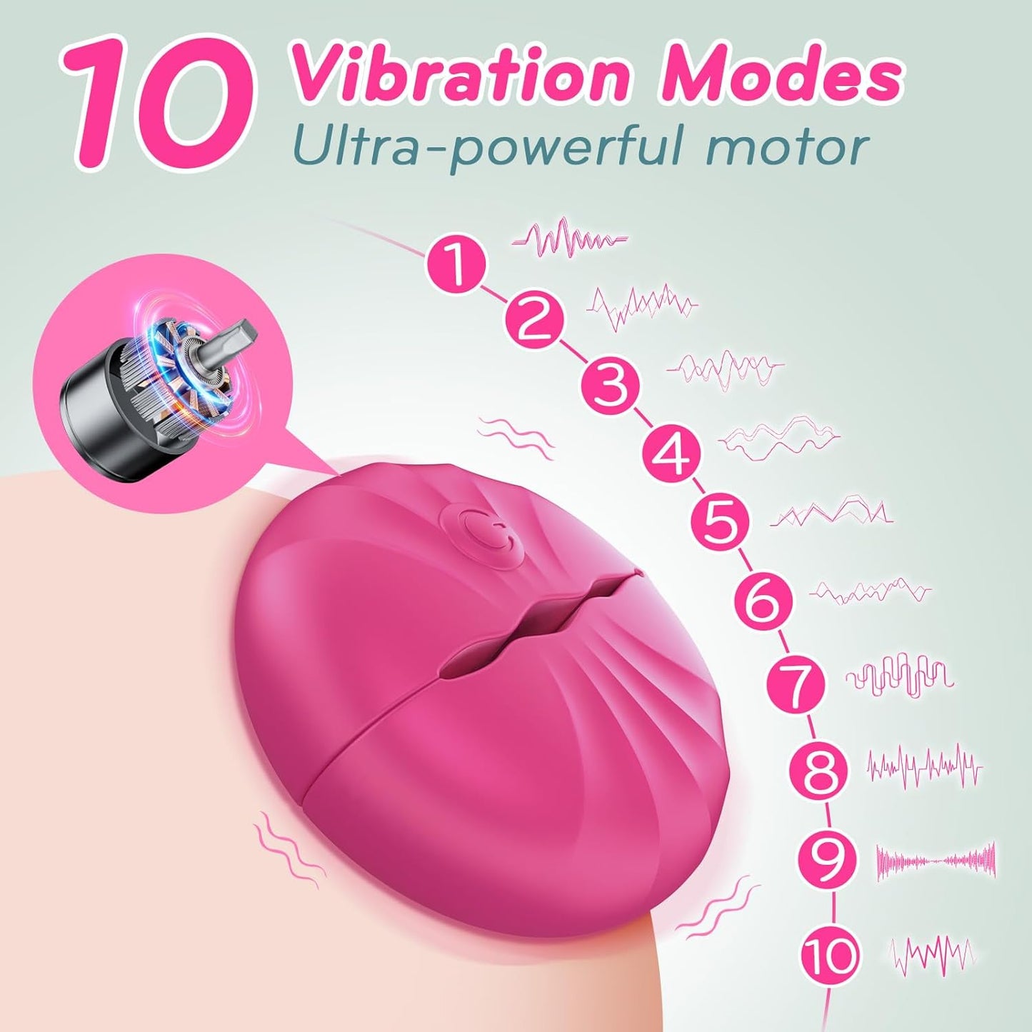 Nipple Vibrator, Nipple Clamps with 10 Vibration Modes  for Women Couples Pleasure