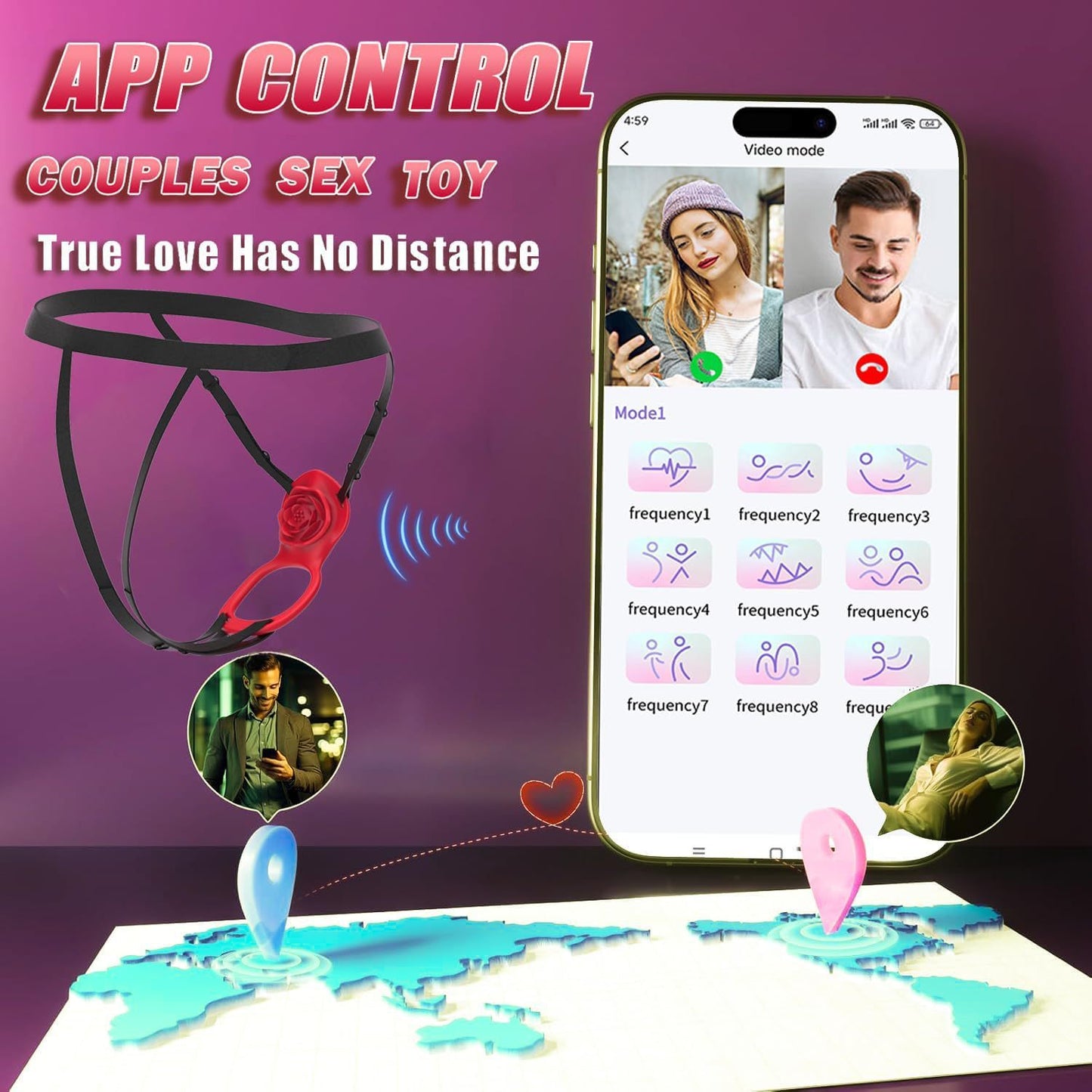 Couples Rose App Remote Control Wearable Vibrator