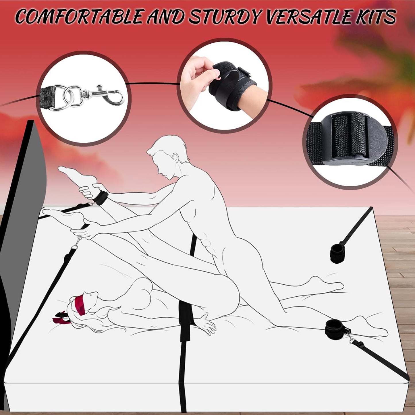 Adjustable BDSM Bed Restraints