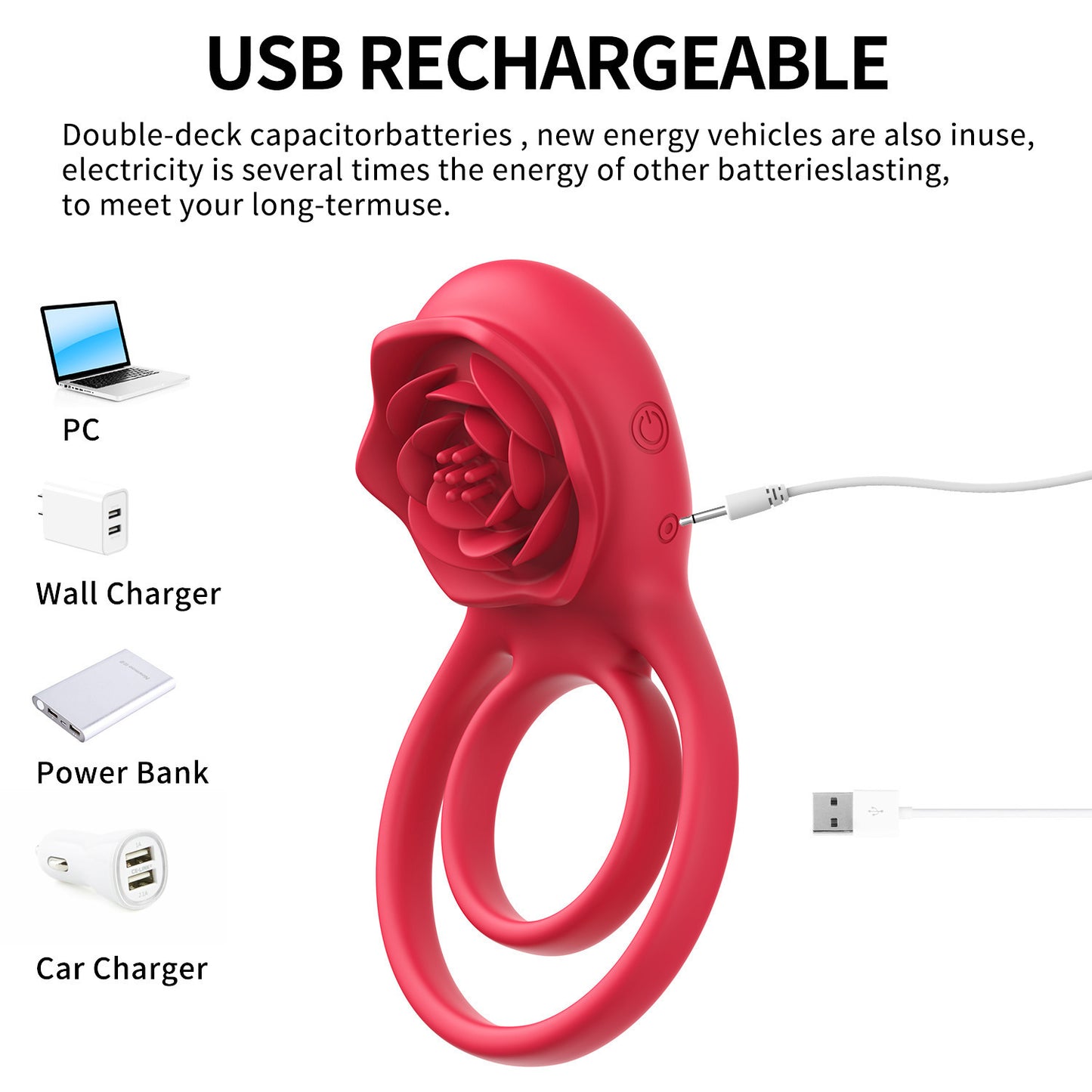 Rose Vibrating Cock Ring