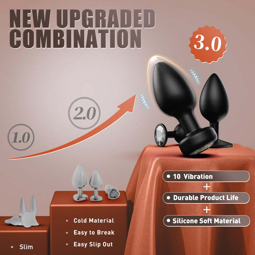 3PCS Silicone Anal Plugs With APP Remote Control