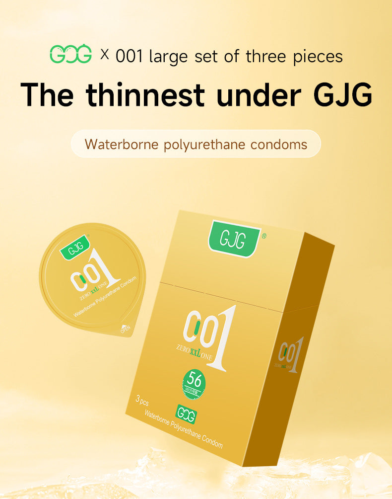 CJG  Non-Latex Condoms, Waterborne Polyurethane Condoms, 56mm Large Size, Ultra-Thin (0.01mm)