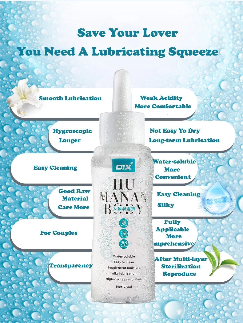 OIX Water Soluble Lubricant 75ml Transparent for middle-aged and elderly couples, menopausal pain and menopausal dryness