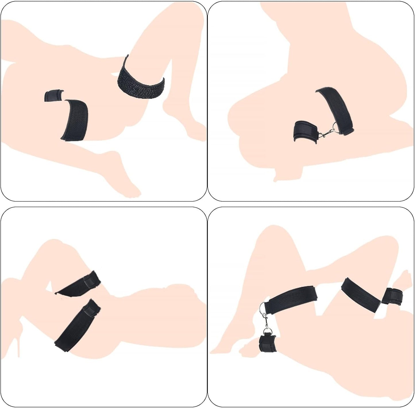 Sex Bondage Wrist & Thigh Cuffs BDSM Restraints Set