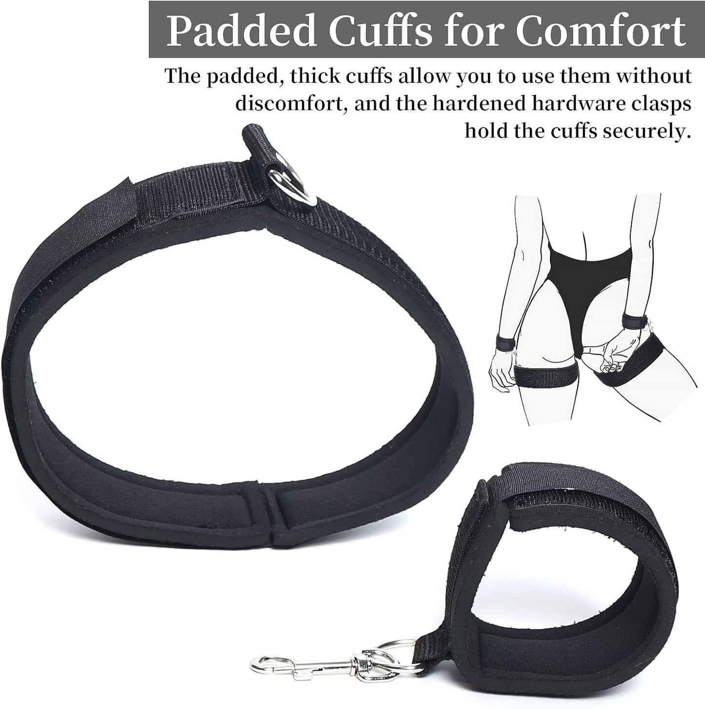 Sex Bondage Wrist & Thigh Cuffs BDSM Restraints Set