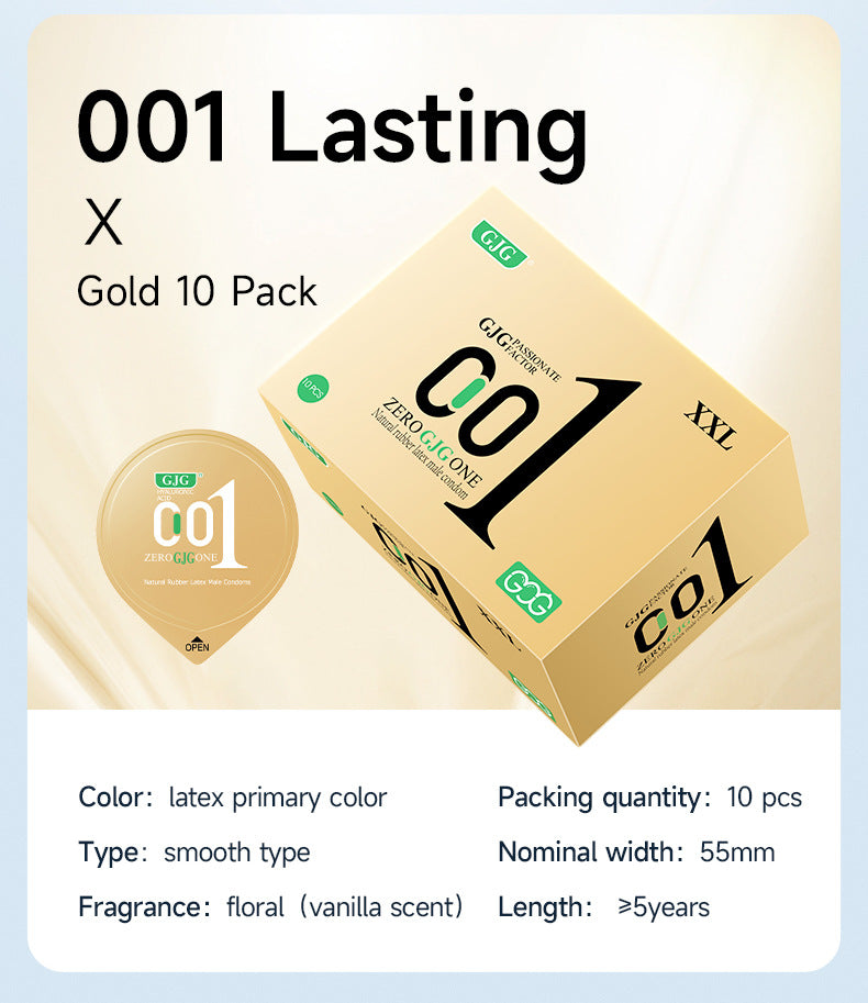 GJG Ultra Thin Series 10 Pcs Large Natural Rubber Latex Male Condom