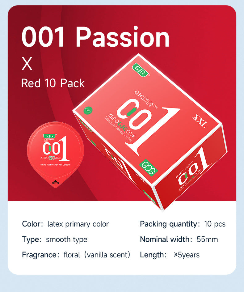 GJG Ultra Thin Series 10 Pcs Large Natural Rubber Latex Male Condom