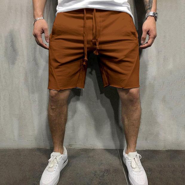Loose Plain Elastic Waist Shorts