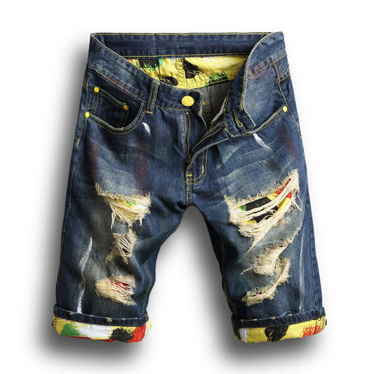 ladplan men's ripped denim shorts