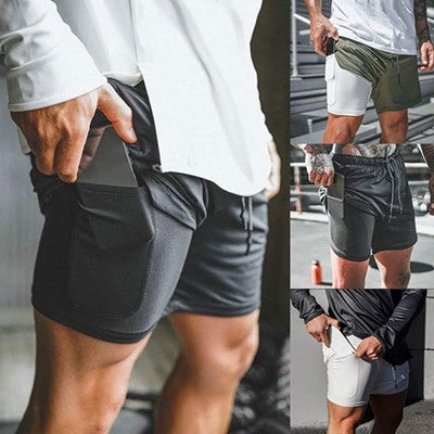 Mens 2 in 1 Gym Shorts | Buy 2 free Shipping