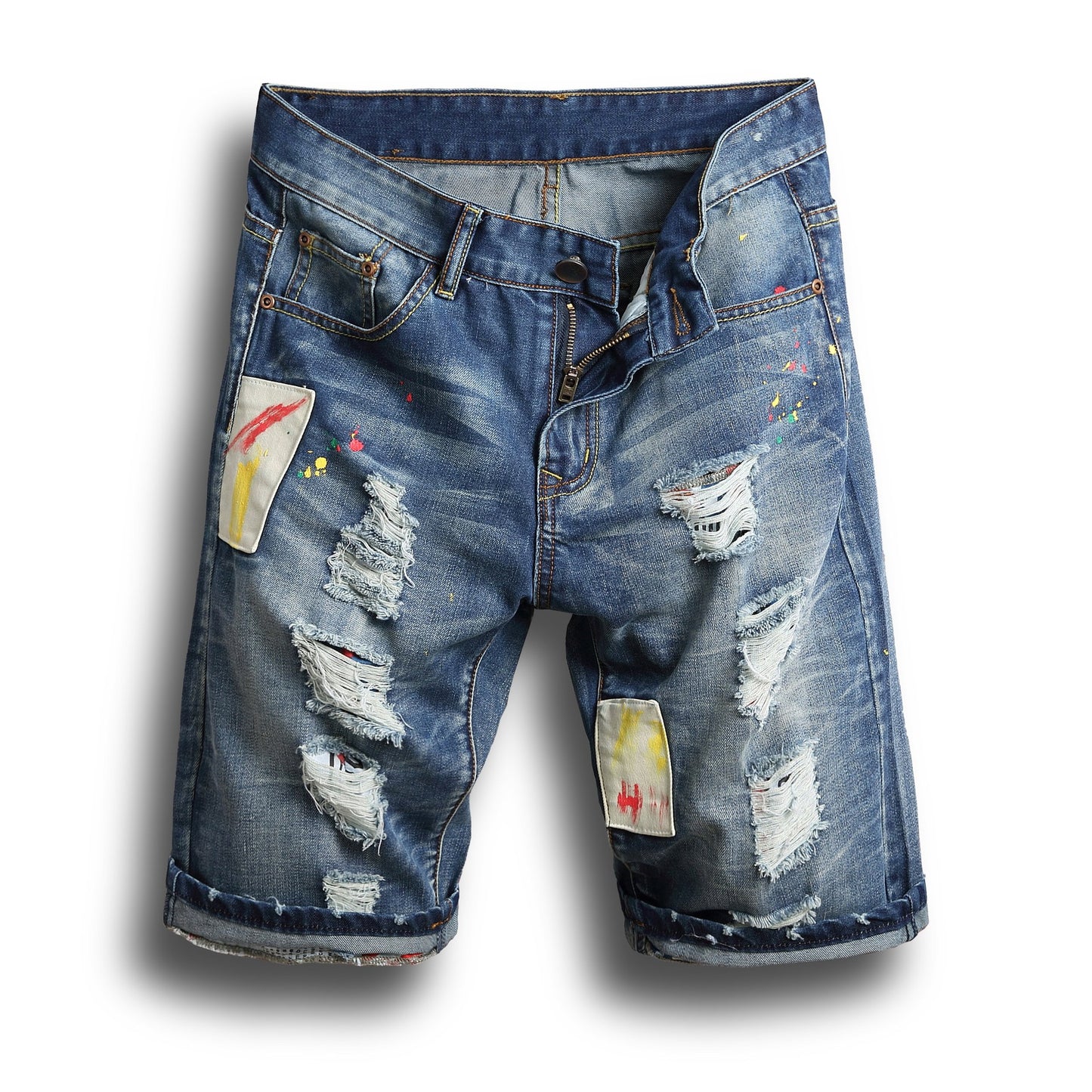 ladplan men's ripped denim shorts
