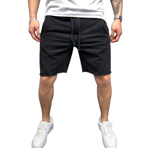 Loose Plain Elastic Waist Shorts