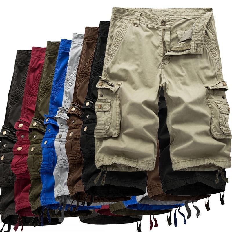 Men's Active Normal Waist Loose Multi-Pocket Versatile Twill Cargo Shorts